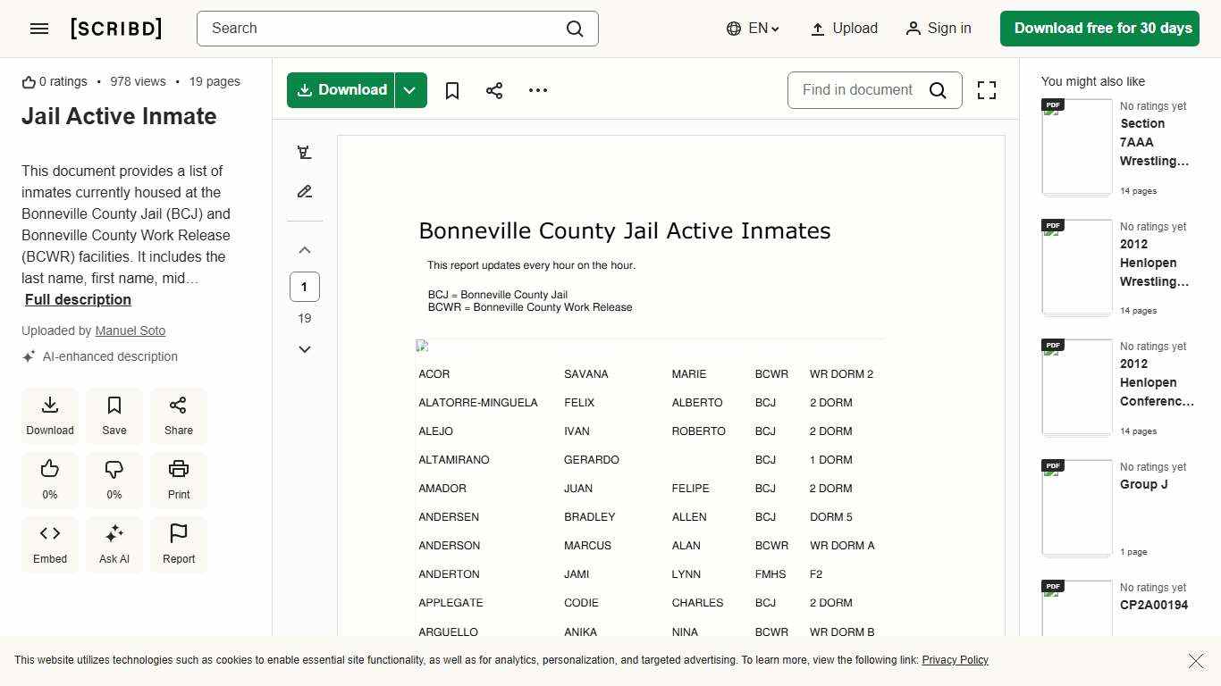Jail Active Inmate | PDF | Law | Art